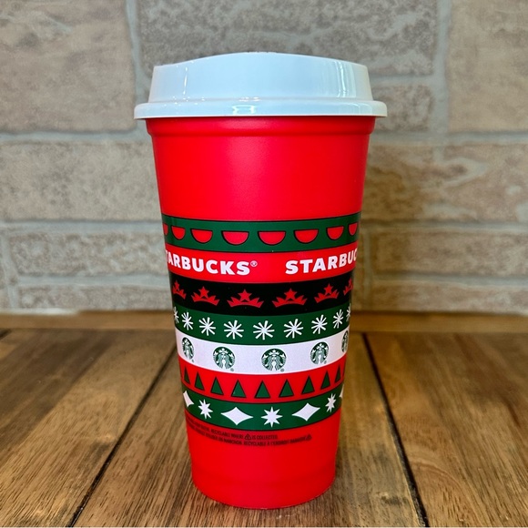Starbucks 2020 Red Limited Edition Red White Green Reusable Holiday Cup - Picture 4 of 9